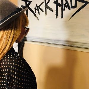 Forever 21 Black & beige polka dot top.